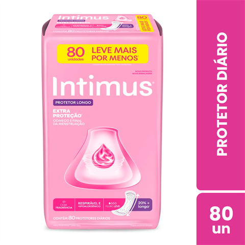 Protetor Diário Intimus Protetor Longo Com 80 Unidades