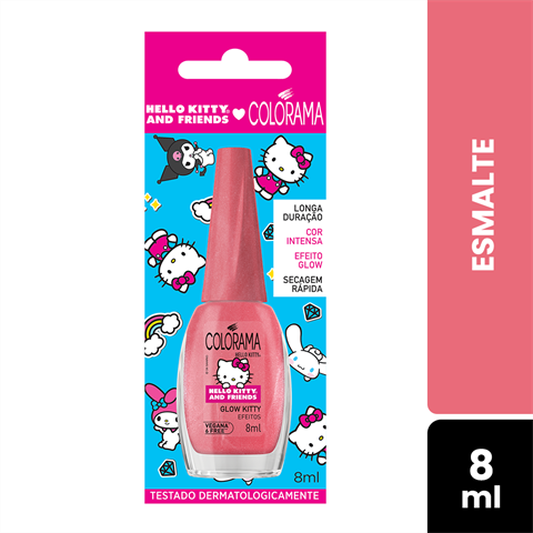 Esmalte Colorama Hello Kitty And Friends Efeitos Glow Kitty Blister Com 8ml
