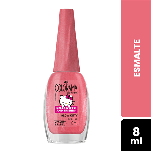 Esmalte Colorama Hello Kitty And Friends Efeitos Glow Kitty Com 8ml