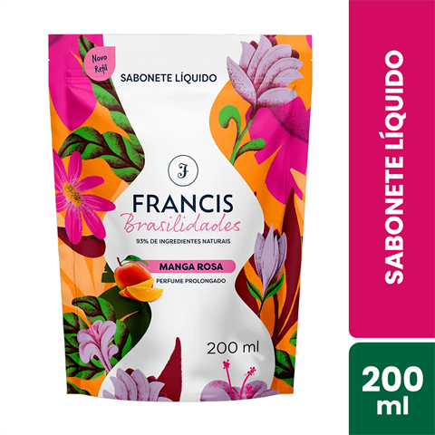 Sabonete Líquido Francis Brasilidades Manga Rosa Refil Com 200ml