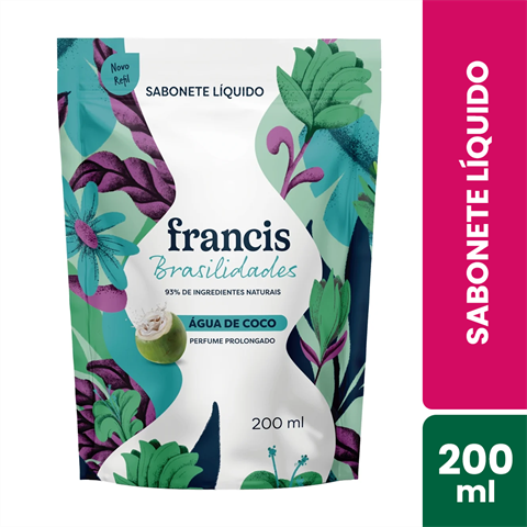 Sabonete Líquido Francis Brasilidades Água De Coco Refil Com 200ml