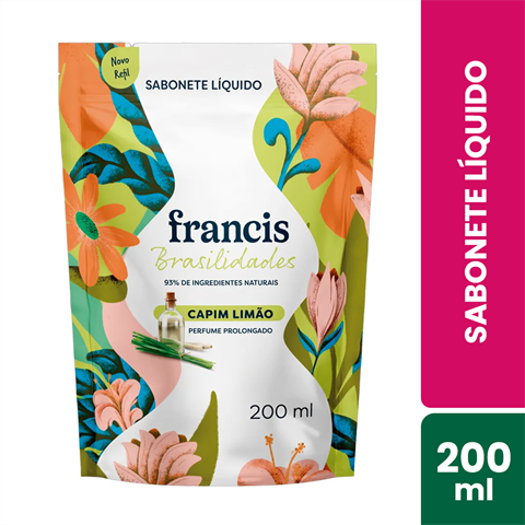 Sabonete Líquido Francis Brasilidades Capim-Limão Refil Com 200ml