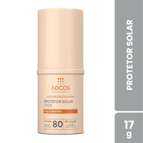 Protetor Solar Facial Adcos Stick FPS80 Peach Com 17g