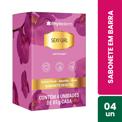 Pack Sabonete Em Barra Phytoderm Sexy Girl Com 4 Unidades De 85g