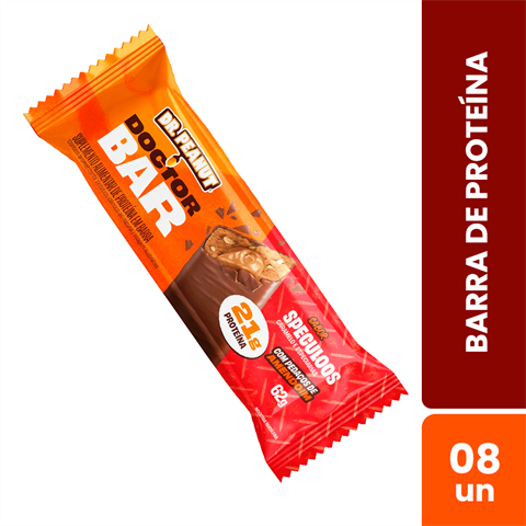 Barra De Proteína Dr. Peanut Doctor Bar Sabor Speculoos Com 8 Unidades De 62g