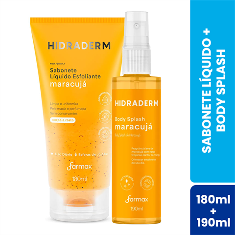 Kit Hidraderm Maracujá Sabonete Líquido 180ml + Body Splash 190ml