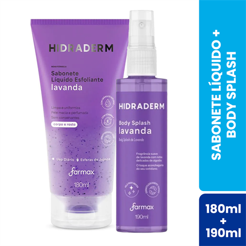 Kit Hidraderm Lavanda Sabonete Líquido 180ml + Body Splash 190ml