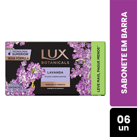 Pack Sabonete Em Barra Lux Botanicals Lavanda Com 6 Unidades De 85g