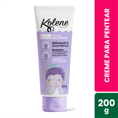 Creme Para Pentear Infantil Kolene Baby Lavanda & Óleo de Baoba Com 200g