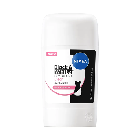 Desodorante Antitranspirante Nivea Em Barra Black & White Invisible Clear Com 54g