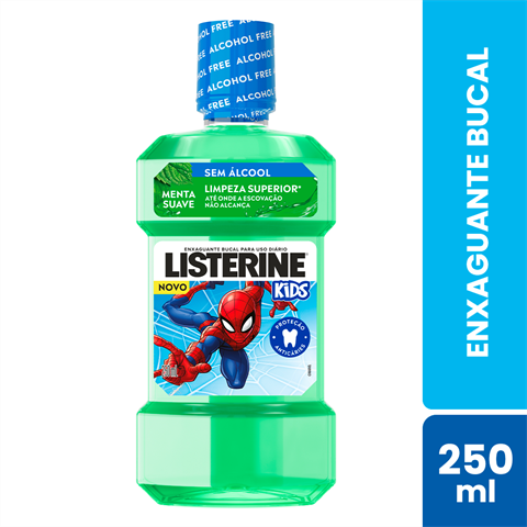 Enxaguante Bucal Infantil Listerine Homem-Aranha Menta Com 250ml