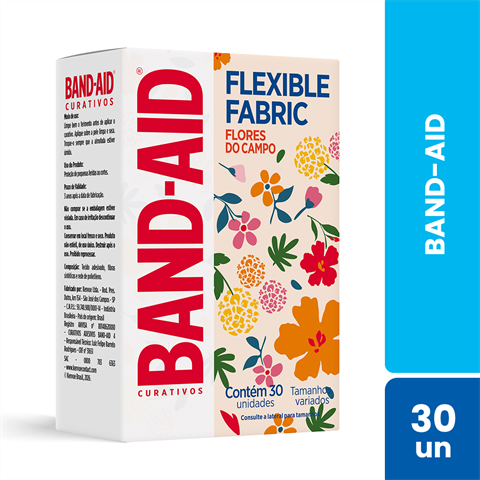 Band-Aid Flexible Fabric Flores Do Campo Com 30 Unidades