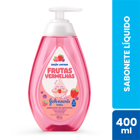 Sabonete Líquido Infantil Johnson's Baby Frutas Vermelhas Com 400ml