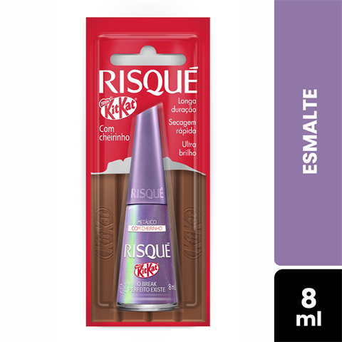 Esmalte Risqué Kit Kat Matálico O Break Perfeito Existe Blister Com 8ml