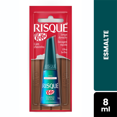 Esmalte Risqué Kit Kat Efeito Eu Mereço Esse Glow Blister Com 8ml