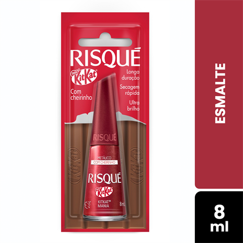 Esmalte Risqué Kit Kat Matálico KitKat Mania Blister Com 8ml
