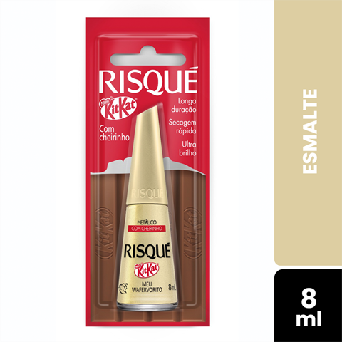 Esmalte Risqué Kit Kat Matálico Meu Wafervorito Blister Com 8ml