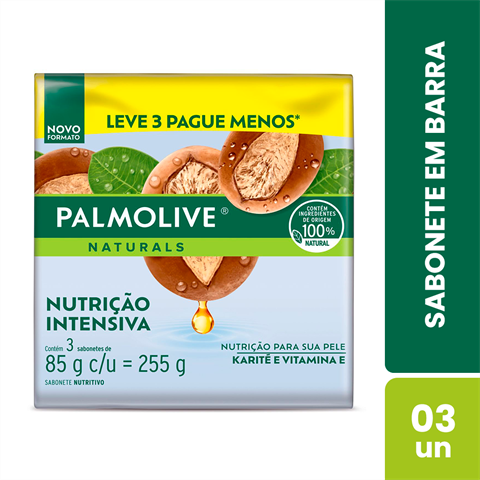 Sabonete Em Barra Palmolive Naturals Karité E Vitamina C Com 3 Unidades De 85g