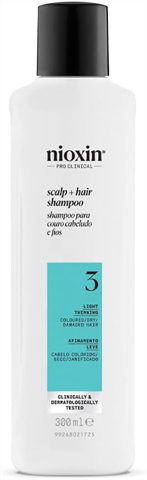 Shampoo Nioxin Sistema 3 Afinamento Leve Para Cabelo Colorido Com 300ml