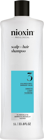 Shampoo Nioxin Sistema 3 Afinamento Leve Para Cabelo Colorido Com 1l