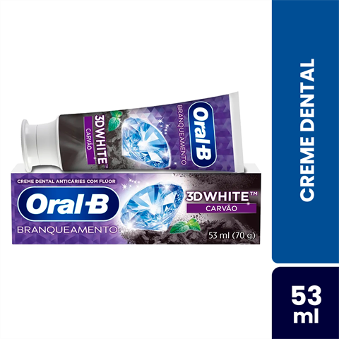 Creme Dental Oral-B 3D White Com Carvão 70g