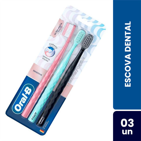 Pack Escova Dental Oral-B Iconic Sensitive Com 3 Unidades