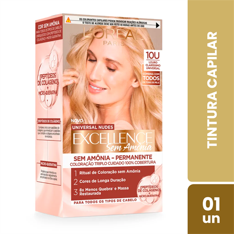 Tintura Capilar L'Oréal Paris Excellence Universal Nudes 10U Loiro Clarissimo