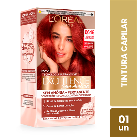 Tintura Capilar L'Oréal Paris Excellence Universal Nudes 6.646 Vermelho Acentuado