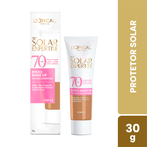 Protetor Solar L'Oréal Paris Solar Expertise Efeito Make-Up FPS70 Cor 4.5 Com 30g