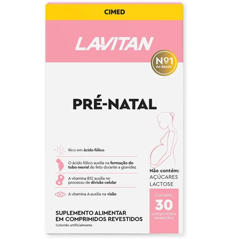 Suplemento Alimentar Lavitan Pré-Natal Com 30 Cápsulas