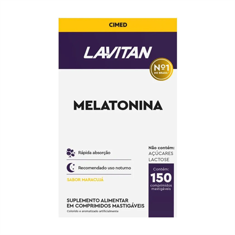 Suplemento Alimentar Lavitan Melatonina Sabor Maracujá Com 150 Comprimidos
