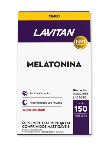 Suplemento Alimentar Lavitan Melatonina Sabor Morango Com 150 Comprimidos