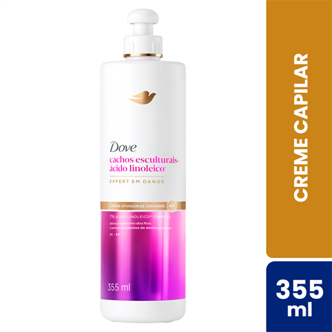 Creme Para Pentear Dove Cachos Mais Ácido Linoleico Com 355ml