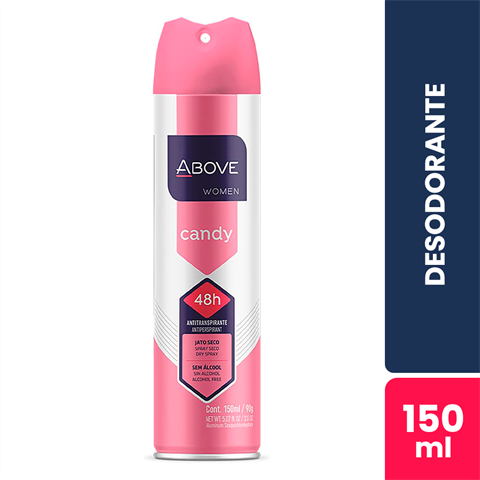 Desodorante Antitranspirante Above Aerossol Classic Candy 72h Com 150ml
