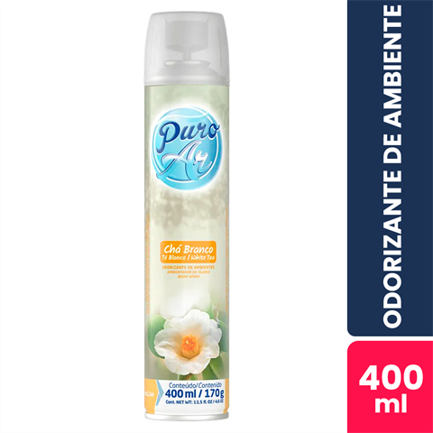 Odorizador de Ambiente Puro Ar Chá Branco Aerossol Com 400ml