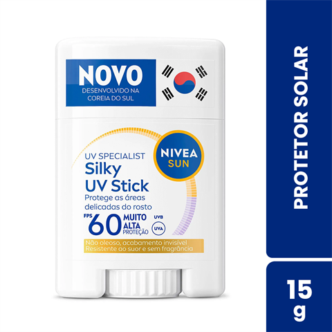 Protetor Solar Facial Nivea Sun Silky UV Stick FPS60 Com 15g
