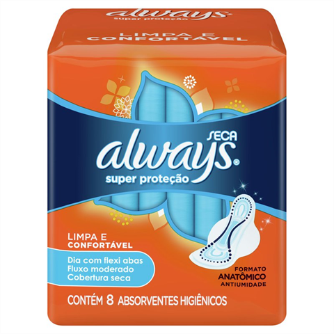 Absorvente Always Cobertura Seca P Com Abas Com 8 Unidades