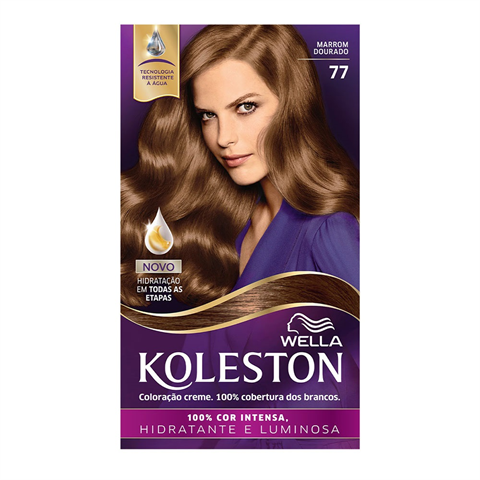 Kit Coloração Koleston 77 Marrom Dourado