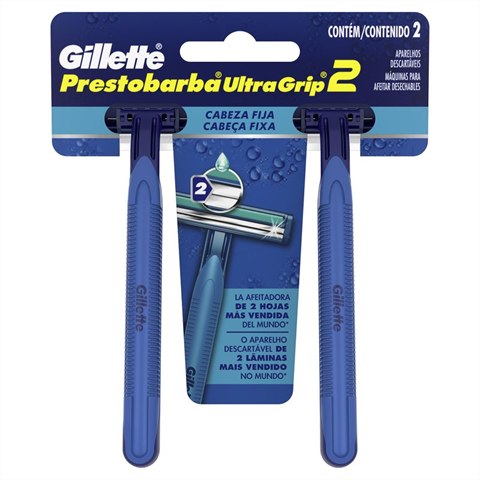 Aparelho De Barbear Gillette Prestobarba UltraGrip2 Descartável Com 2 Unidades