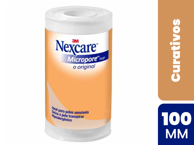 Fita Micropore Nexcare 3M O Original Bege 100mmx4,5m com 1 Rolo