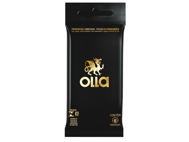 Preservativo Olla Lubrificado De Bolso Com 6 Unidades