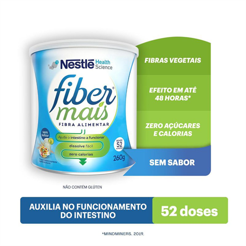 Regulador Intestinal Nestlé FiberMais Sem Sabor com 260g