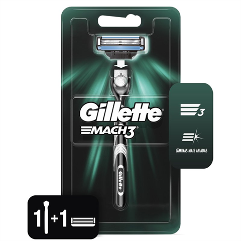 Aparelho De Barbear Gillette Mach3 + 1 Carga