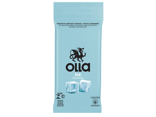 Preservativo Olla Lubrificado Ice Com 6 Unidades