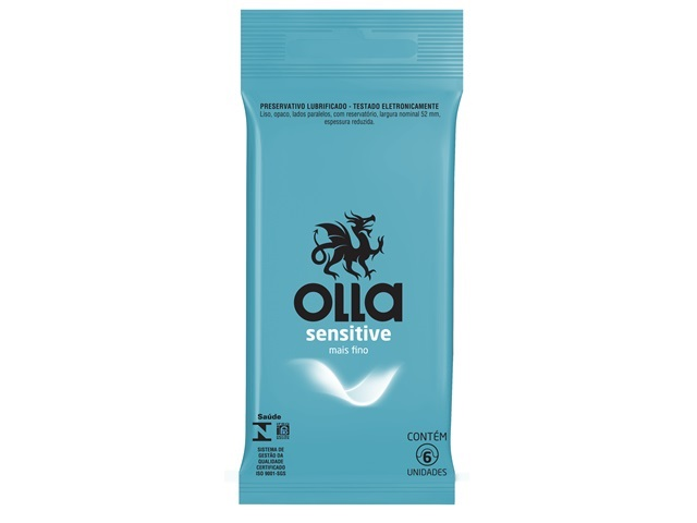 Preservativo Olla Lubrificado Sensitive Com 6 Unidades