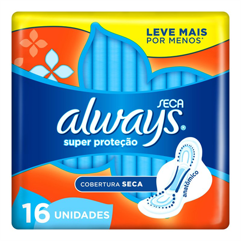 Absorvente Always Cobertura Seca P Com Abas Com 16 Unidades