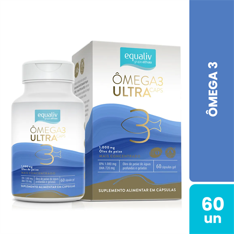 Omega 3 1000g Equaliv Ultra Caps Com 60 Cápsulas Em Gel