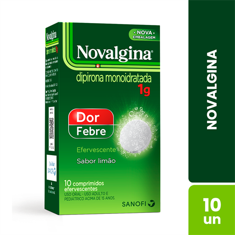Novalgina 1g Sabor Limão Com 10 Comprimidos Efervescentes