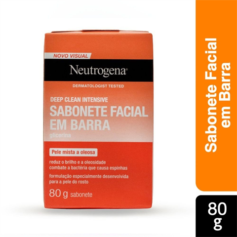 Sabonete Facial Em Barra Neutrogena Deep Clean Intensive Com 80g