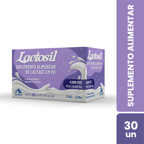 Suplemento Alimentar Lactosil 4.500 FCC Com 30 Sachês De 2g